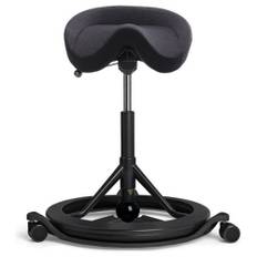 Backapp Smart sadelstol med hjul, Svart underrede, Nordic Wool (ull), svart
