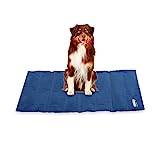 Relaxdays Kyldyna hund, 90 x 68 cm, självkylande hundmatta, gel, avtorkningsbar, kyldyna för husdjur, blå