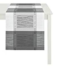 Apelt löpare, polyester, grå/vit, 44 x 140 x 1 cm