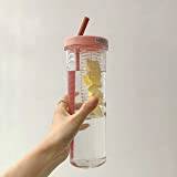 AAPIE Kreativitet frukt filter vattenflaska med sugrör plast utomhus vattenflaska skola vattenflaska resa sport dryckesartiklar juice kopp