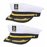 Euvoym 2 delar kapten hatt keps vuxen sjöman hatt justerbar kaptenshatt för sjöman marin amiral kostym tillbehör