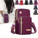 Mini Crossbody Cellphone Bag, Fashion Nylon Shoulder Bag, Women's Casual Handbag, Coin Purse & Wallet (3.5"x6.6"x2.3")