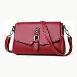 CHJHJKG Handväska Kvinnors handväska, ny axel messenger väska, mode vild konsistens, medelålders mamma väska, mjukt läder damer väska (Color : Red)