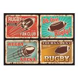 Rugby rusty metal plates, vector