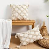 1pc, Striped Plaid Pillow Cover Bohemian Style Tufting Technology Is Suitable For Bedroom Living Room Sofa Cushion Cover