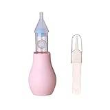 A/A Nasalaspirator för baby – 1-pack sjukhuskvalitet silikon glödlampa snutsugare, rengörbar och återanvändbar spädbarn näsrengöring suger snut och slem för nyfödda (rosa/blå)
