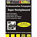 print4life 50 ark med 13 x 18 260 g/m² sidor superhögt glansigt fotopapper högglansigt bläckstråleskrivare bläckstrålekort
