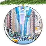 USA New York julprydnad julgransprydnader keramik jul dekorativa hängande ornament för semester halloween julgransdekor