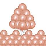 Trimming Shop Heliumklassade latexballonger för födelsedag, 25 cm festballonger för årsdag, karneval, bröllop, baby shower, specialevenemang, jul, barnfesttillbehör, roséguld, 25 st