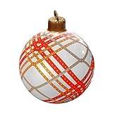 Yusat jul uppblåsbar boll julgranskula gjord av PVC uppblåsbar boll personlig dekoration 60 cm julfest julgranskulor (E)