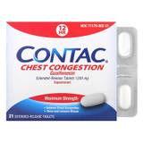 Contac Chest Congestion Guaifenesin Maximum Strength 1 200 mg 21 Extended-Release Tablets