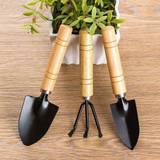 SHEIN 3pcs/Set Gardening Tool Set For Home Use, Including Small Shovel, Loose Soil Tool, Iron Shovel And Potted Plant Flower Shovel