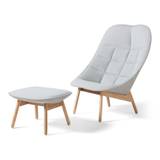 Uchiwa Quilted Chair & Ottoman Mode 002 Intaglio/ Remix 123/ Matt Lacquered Oak