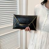 SHEIN Crocodile Pattern Clutch Bag For Women 2023 New Arrival, , Uncommon Style, Stylish Lady's Envelope Bag, Ultra-Thin, Shoulder Bag, Large Capacity, Colo