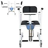 Bathroom Patient Lift,Patient Transfer Chair Bathroom Wheelchairs Home Shifter with 180°Split Seat and 360°Universal Wheel for Home Shower Chair Patient Lift Aid
