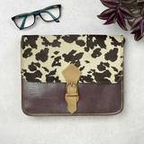 Recycled Leather Animal Print Crossbody Clutch Bag