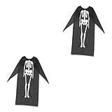 ABOOFAN 2 St Halloween kostymer skelett halloween kostym skelett outfit utrusta vuxen kostymer barn cape barnkläder halloween mantel halloween prestanda outfit chic dölja spökkläder trasa