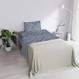Italian Bed Linen DAFNE 100% Mikrofiber, fyrkantig och halv, Citylife Blue