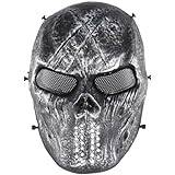 Yzpacc Airsoft-mask för hela ansiktet, Airsoft-mask med metallnät ögonskydd M06 taktisk airsoft-mask skydd paintball-mask för halloween CS överlevnadsspel (YH)