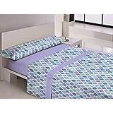 Style sängkläder 3 delar, av polybomull, violett 135 x 205 x 0,5 cm mörkviolett