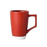 OUIPOPPO Vattenkopp High-end stor kapacitet mugg, kaffekopp, japansk stil kreativ grov keramik, enkel personlighet trend (Color : Red)