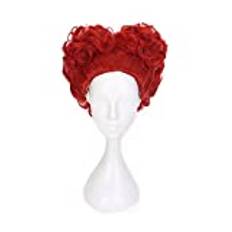 Wig for Anime Alice i Underlandet The Red Queen Röd Kort lockig peruk Cosplay kostym Värmebeständigt syntetiskt hår Kvinnor Cosplay peruker