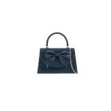 Navy Diamante Evening Bag With Bow - One Size