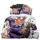 One Punch Man 3 st sängkläder set anime Saitama/Genos/Tatsumaki enkel dubbel king täcke set, 2 örngott och 1 påslakan