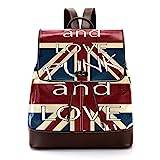 Storbritanniens Englands flagga "Keep Calm and Love" personliga skolväskor bokväskor för tonåringar, flerfärgad, 27x12.3x32cm, Ryggsäckar