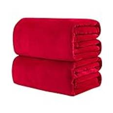 SDXEWWW Filtar Luftkonditionering Pure Color filt Mjuk flanellfilt Enfärgad filt Sofföverdrag Överkast Filtar Hemdekorativ present (Color : Red)