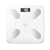 SSWERWEQ Vågar för kroppsvikt Bathroom Scales Smart Digital Fitness Body Fat Weight Balance Connect Smartphone USB Charge Electronic Scale Floor 180kg (Color : White)