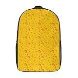Gul ost rolig ryggsäck 43 cm axlar dagväska stor kapacitet laptopväska tryckt för män kvinnor