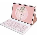 XFTeoux Tangentbord Fodral för Amazon Kindle Fire HD 10 surfplatta 10,1" (13:e generationen 2023), mjukt TPU bakstycke med magnetiskt löstagbart Bluetooth Hölje för tangentbord,Pink