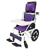 Ultra-Light Transport Wheelchair, Portable Folding Double Brake Self-Propelled Wheelchairs, 360° Universal Front-Wheel, 12" Rear-Wheel