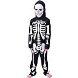 Skelettdräkt för barn, 3D Skelett kostymer för barn Halloween Dress Up, 3D-grafik Halloween Skull Cosplay
