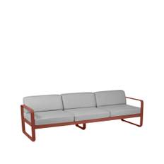 Fermob Bellevie soffa 3-sits red ochre, flannel grey dyna