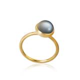 Small Pacific 18K Gold Ring w. Grey Moonstone - 51