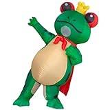 JYZCOS Uppblåsbar grodprins kostym med krona för vuxna söt rolig halloween djur uppblåsbar kostym fest cosplay (grön)