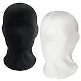 2-pack heltäckande ansiktsmask halloween svartvitt heltäckande ansiktsmask spandexmask Zentai huvmask heltäckande huvudskydd mask ansiktslös mask morphmask för halloween fest kostym unisex män vuxna