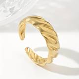 Chic Croissant Cuff Ring Made Of Stainless Steel Adjustable Jewelry For Men And Women Match Daily Outfits