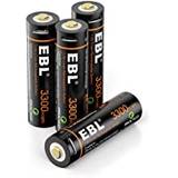 EBL AA-batteri 1,5 V 3 300 mWh uppladdningsbara batterier med mikro-laddningskabel snabbladdning på 2 timmar (paket med 4)