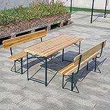 Wooden Outdoor Beer Table and 2 Bench Garden Bistro Beer Set Camping Picnic Dining, Perfect for Outdoor Garden, Paito, Pub Bar, Restaurants