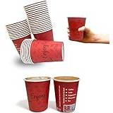 CLEARFEE Enjoy Premium engångsmugg | 200 ml – 8 oz | 280 g | starkt kaffe to go mugg av hårt papper | pappersmuggar engångsmuggar (100 stycken)