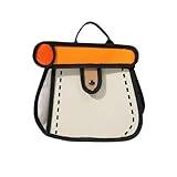Arhar Handväskor & axelväskor anime tvådimensionell kedja kvinnors kanvas axelväska flicka ryggsäck diagonal liten väska, Orange, A