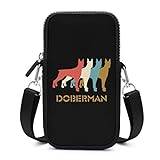 Vintage Doberman Pinscher Crossbody telefonväska axel mobiltelefon plånbok handväska mini telefon handväska med justerbar rem