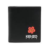 Kenzo, Accessoarer, Herr, Svart, ONE Size, Blommig Logo-Print Bi-Fold Plånbok