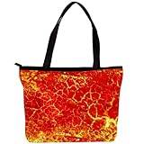 Damväska axelväska handväska lava orange magma tryck dragkedja handväska topphandtag dragkedja väskor för gym, arbete, skola, flerfärgad, 30x10.5x39cm/11.8x4.1x15.4in