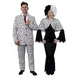 Par dalmatiner halloween maskeradkostymer - hans och hennes T.V. Filmkaraktärskostymer (herrar: Small - Kvinnor: Stor)