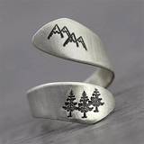 Vintage Natural Style Forest Mountain Pattern Fashion Ladies Ring