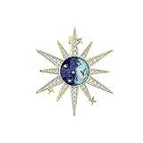 Starry Sky Series Sun Brosch Fantasy Blue Universe Starry Sky Sun Brosch Personality Design Kläder Pin Trend Accessoarer